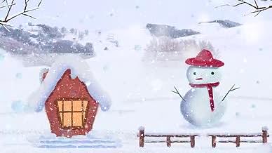 2K冬天雪人动态背景视频的预览图